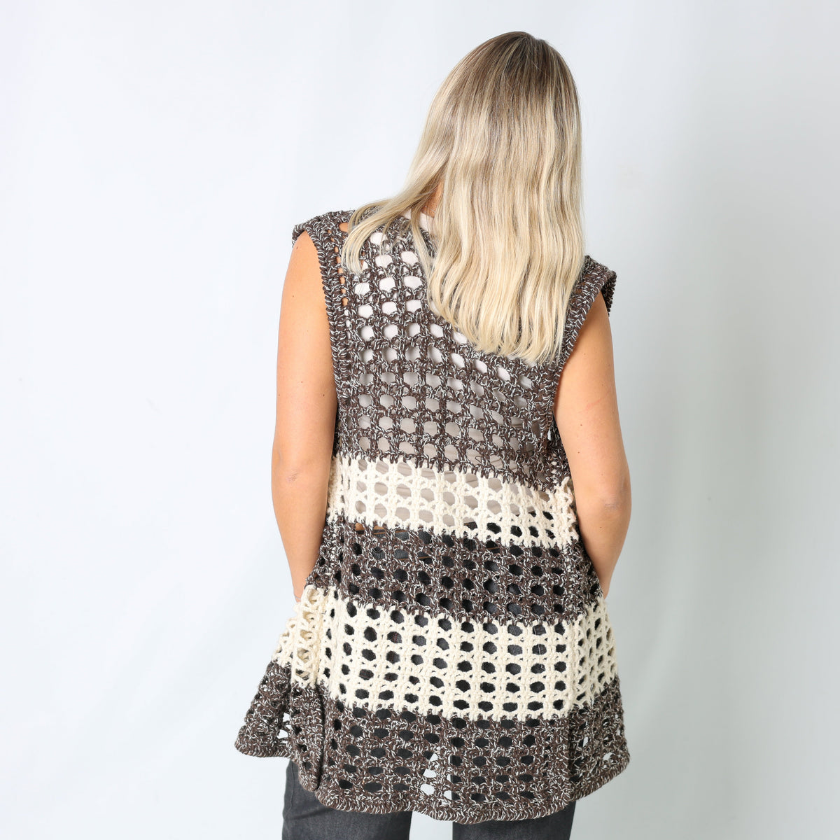 Brown Y2K Knitted Top (M)