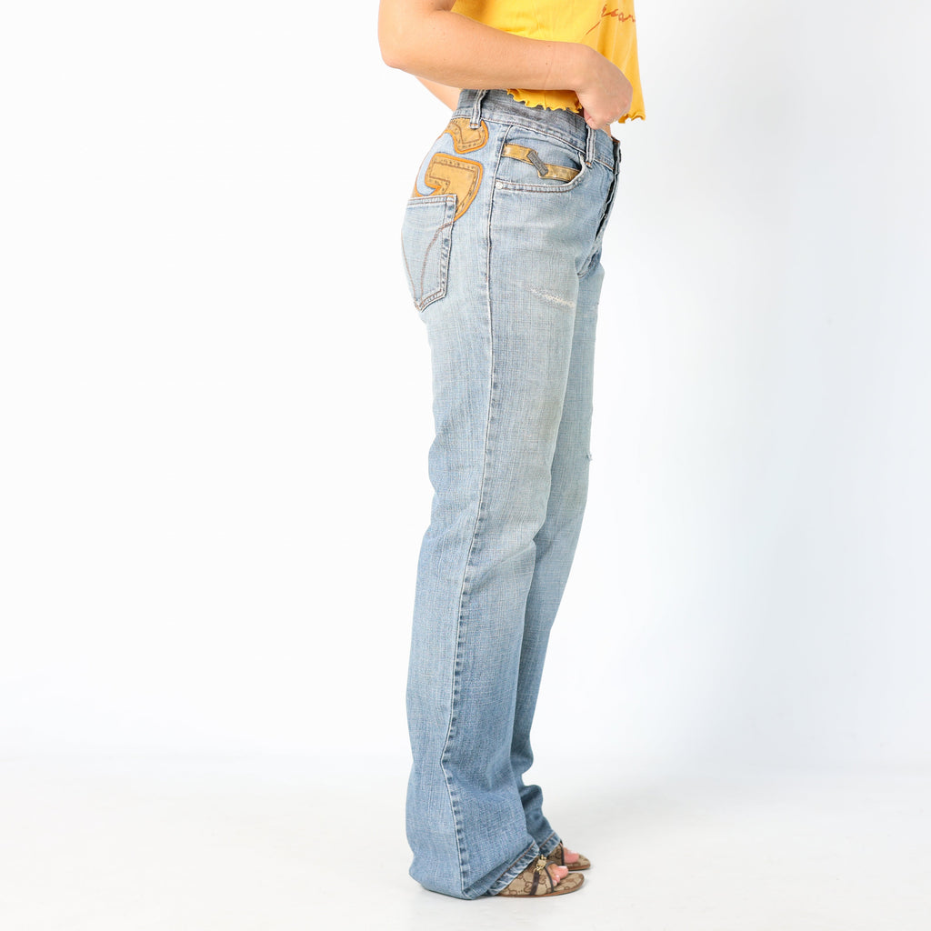 Light Blue Y2K Dolce & Gabbana Straight Jeans Embroidered back (10)