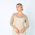 Gold Y2K Mesh Top Sheer (M)
