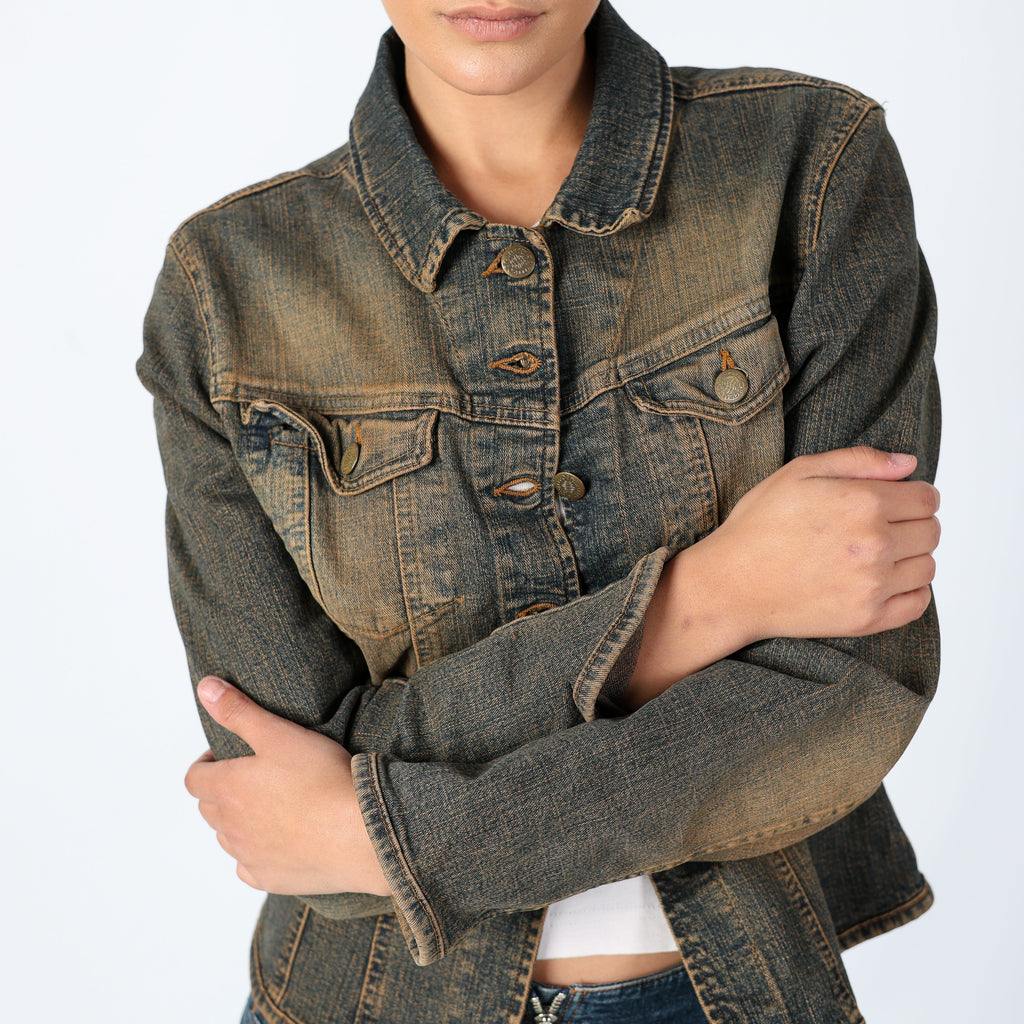 Tan 90s Cimarron Denim Jacket Grunge 90s (M)