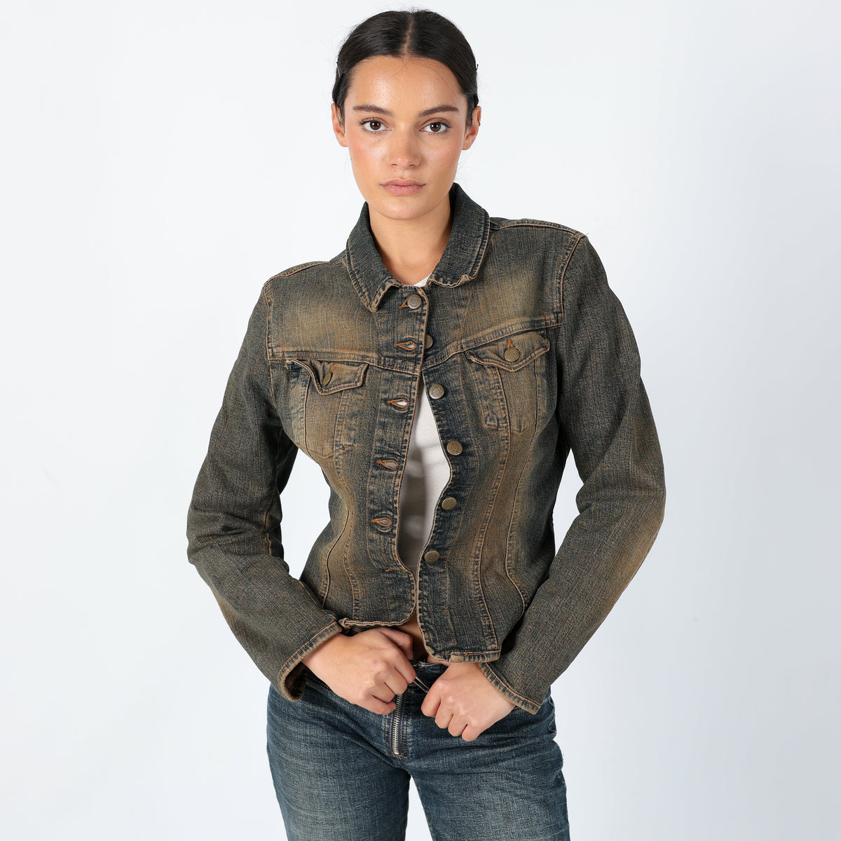 Tan 90s Cimarron Denim Jacket Grunge 90s (M)