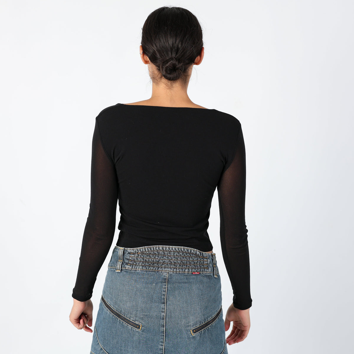 Black 90s PHARD Mesh Top Chic, Staple Piece, Monica from Friends (S)
