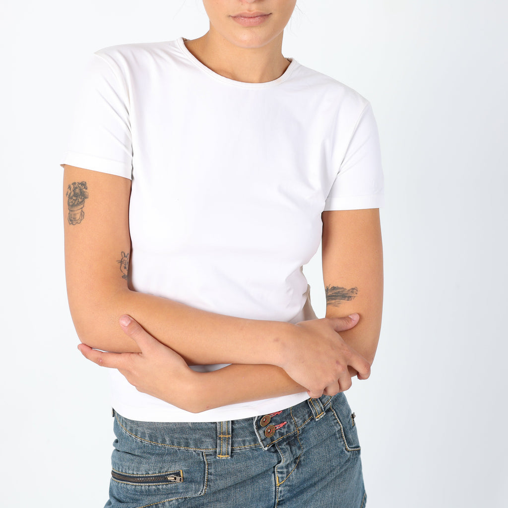 White 90s Fendi Woven Top Chic, 90s Designer Casualwear (M)