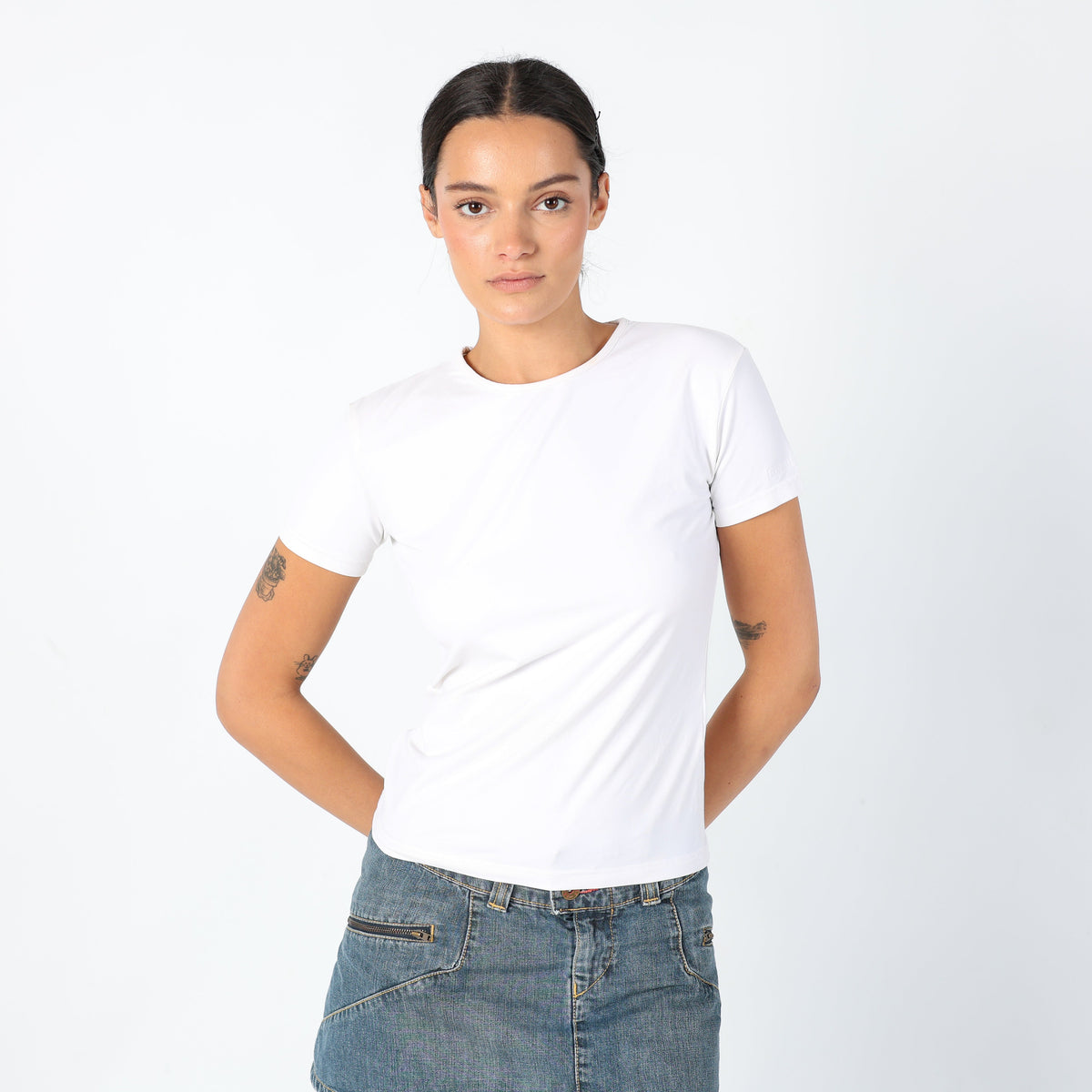 White 90s Fendi Woven Top Chic, 90s Designer Casualwear (M)