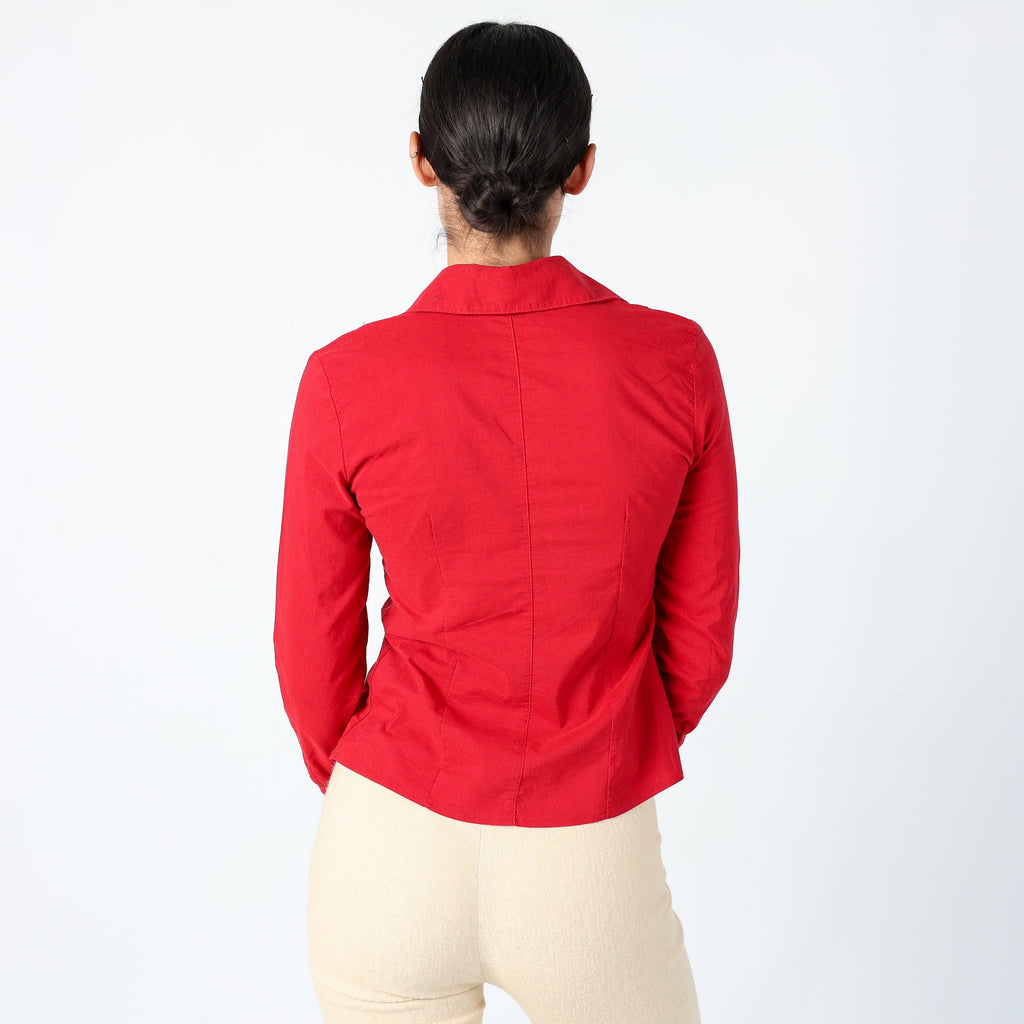Red Y2K ALLY Group Shirt Chic, Date Night (S)