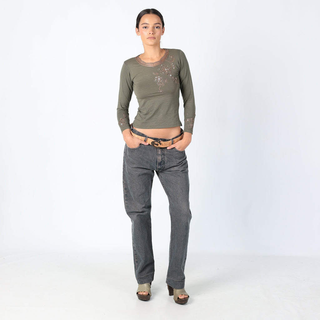 Navy Blue 90s Armani Jeans Straight Jeans (8)