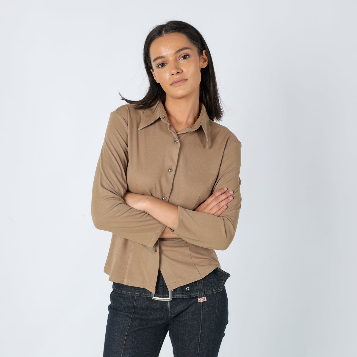 Tan Y2K United Colors of Benetton Blouse Pretty (M)