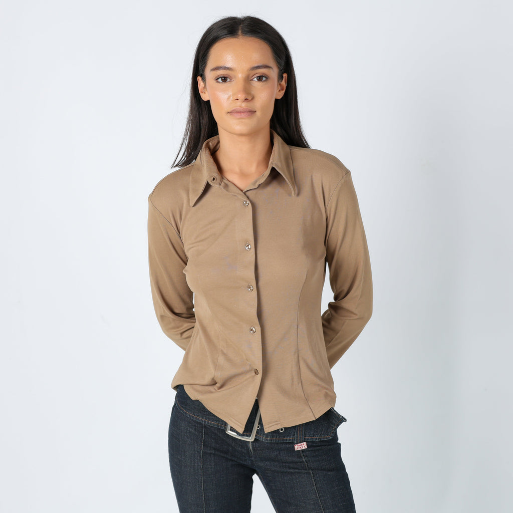 Tan Y2K United Colors of Benetton Blouse Pretty (M)