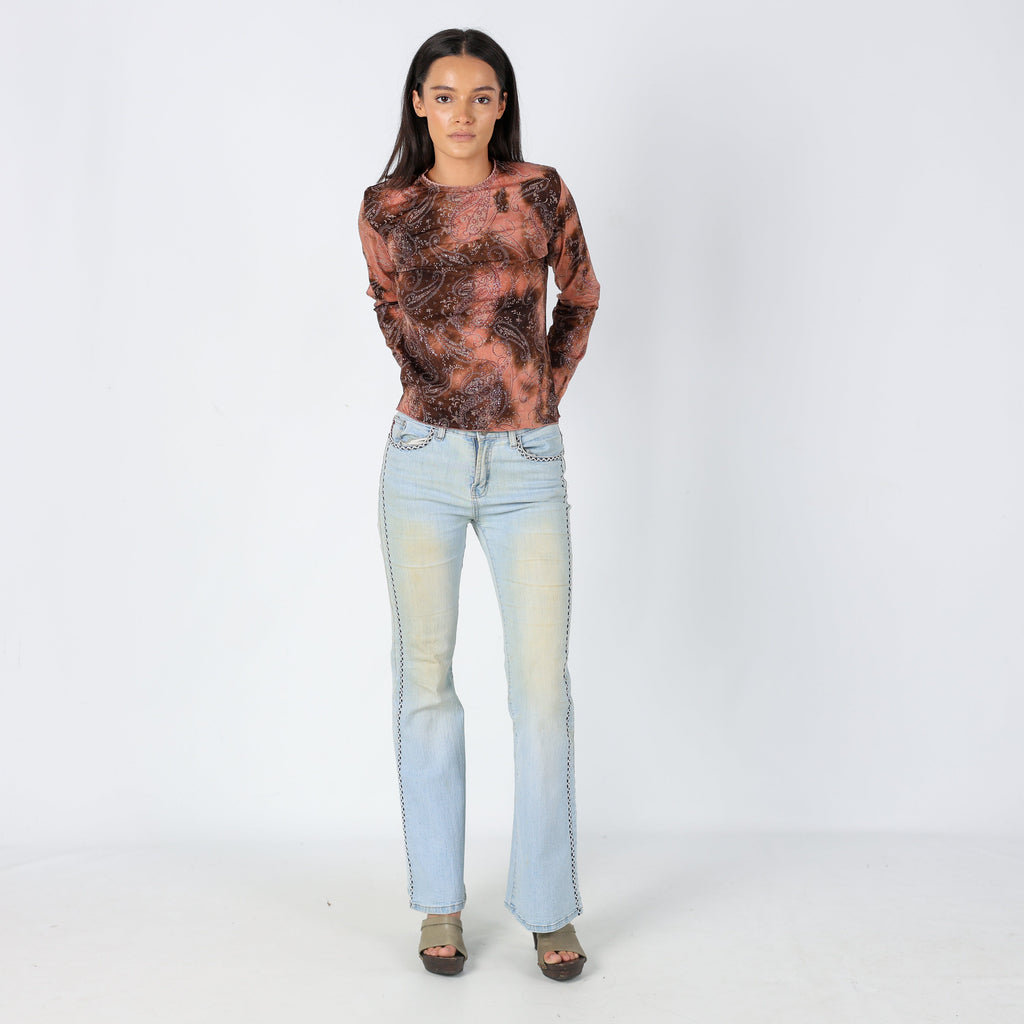 Light Blue 90s TeliJeans Flare Jeans Embroidered (6)
