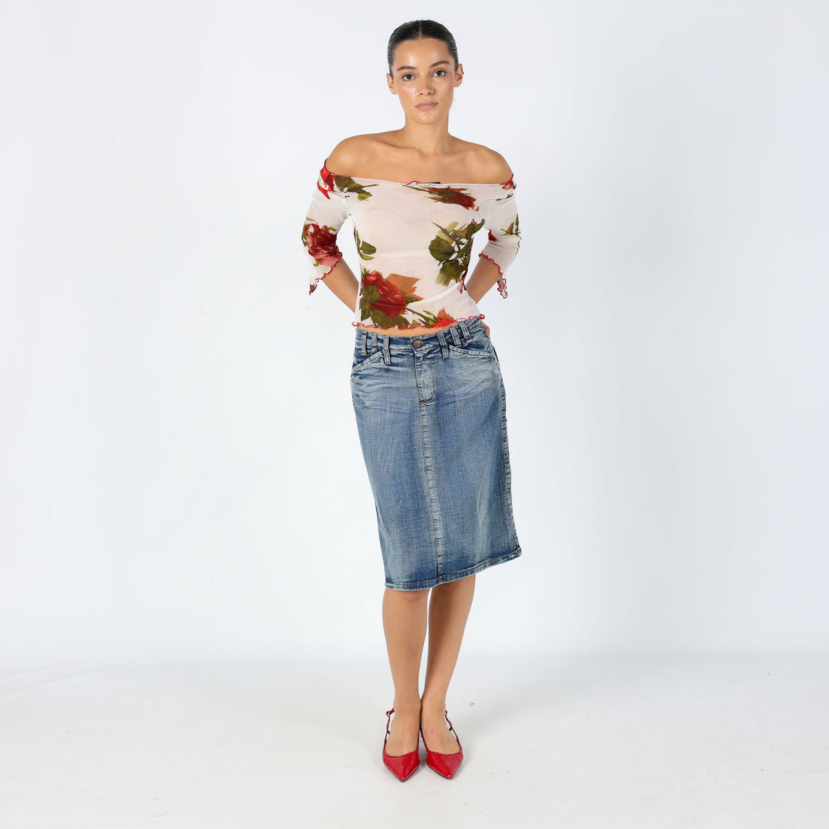 Light Blue 90s Coconuda Denim Midi Skirt (8)