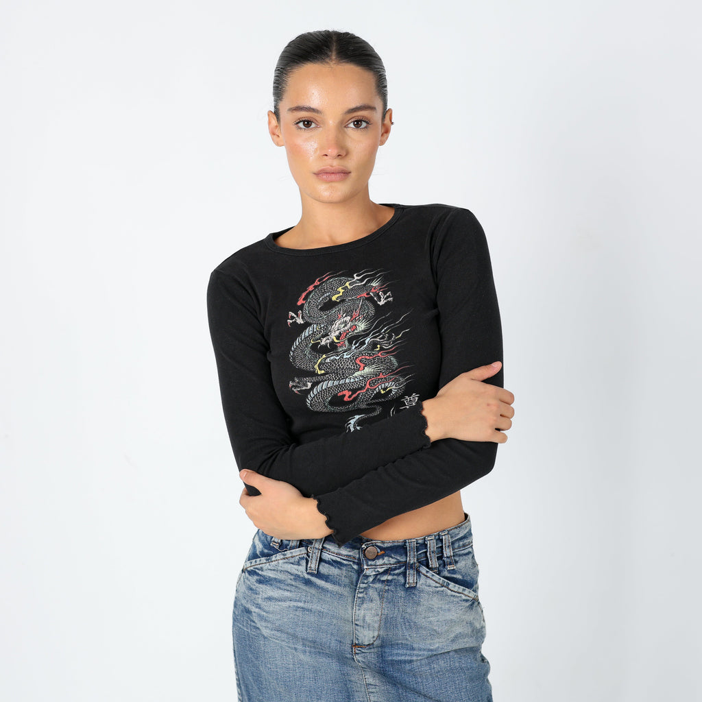 Black 90s Unbranded Long Sleeve T Shirt Graphic Tee (6)