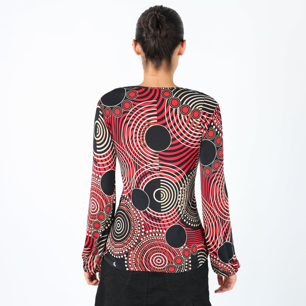 Black Y2K Coconuda Cami Plunge Neck Pattern Chic (8)