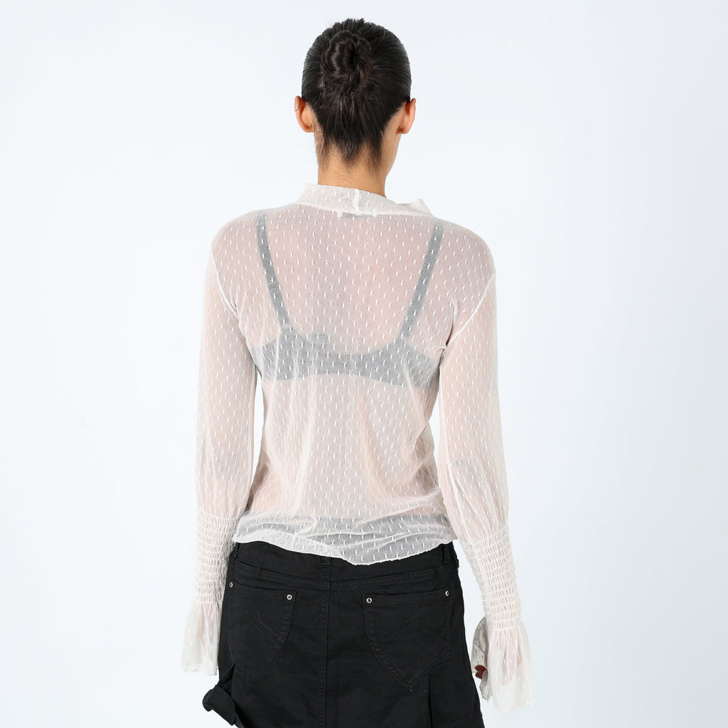 Cream Y2K Mesh Top Sheer Long Sleeve (8)