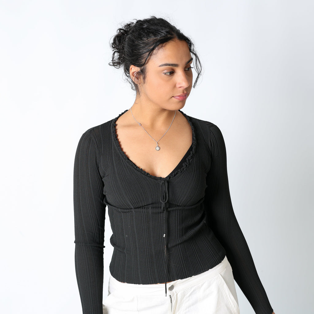 Black 90s PennyPull Cami V Neck (S)