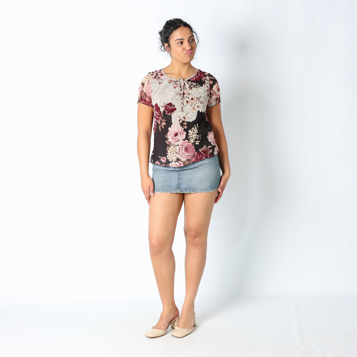 Light Blue 90s ONLY Denim Mini Skirt Straight Fit (M)