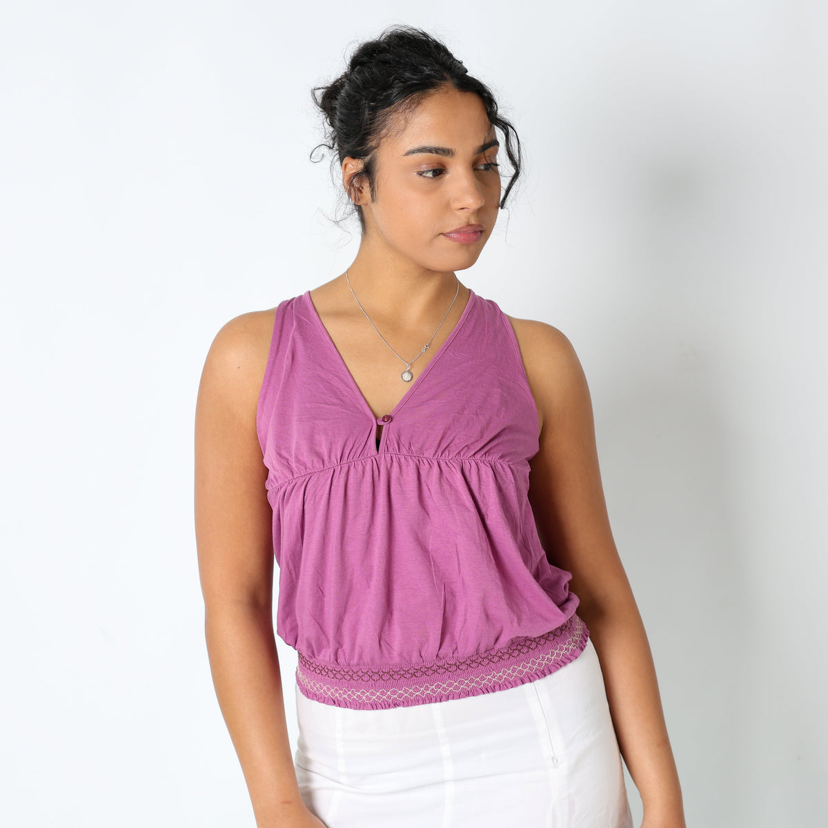 Purple 90s Marlboro Classics Cami Patterned Trim (M)