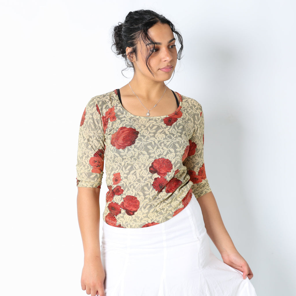 Gold 90s Monella Cami Floral Sparkle (L)