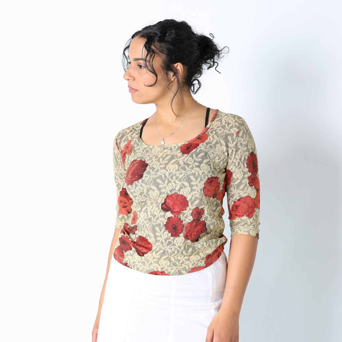 Gold 90s Monella Cami Floral Sparkle (L)