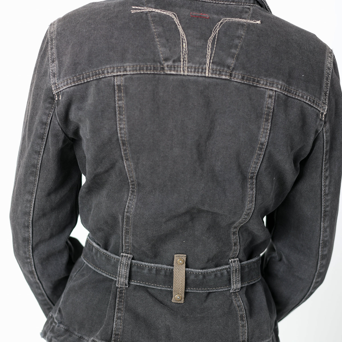 Navy Blue 90s Dolce & Gabbana Denim Jacket Rip Detail Contrast Stitch (L)