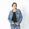 Light Blue 90s PHARD Denim Jacket Phard Texas on Back (M)