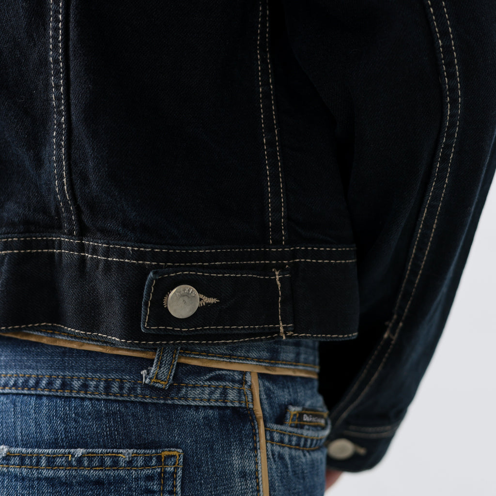 Navy Blue 90s Miss Sixty Denim Jacket Contrast Stitch (M)
