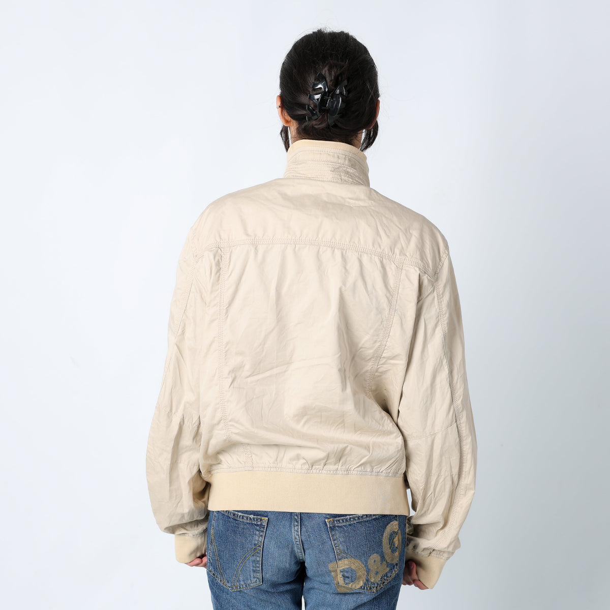 Beige 90s Armani Jeans Light jacket Zip Pockets (L)