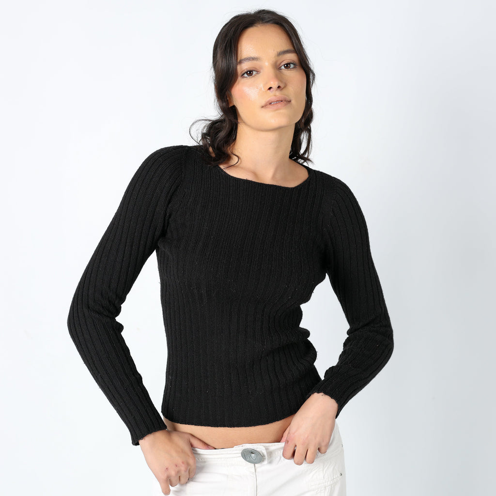 Black 90s Dolce & Gabbana Knitted Top Gorgeous Staple (S)