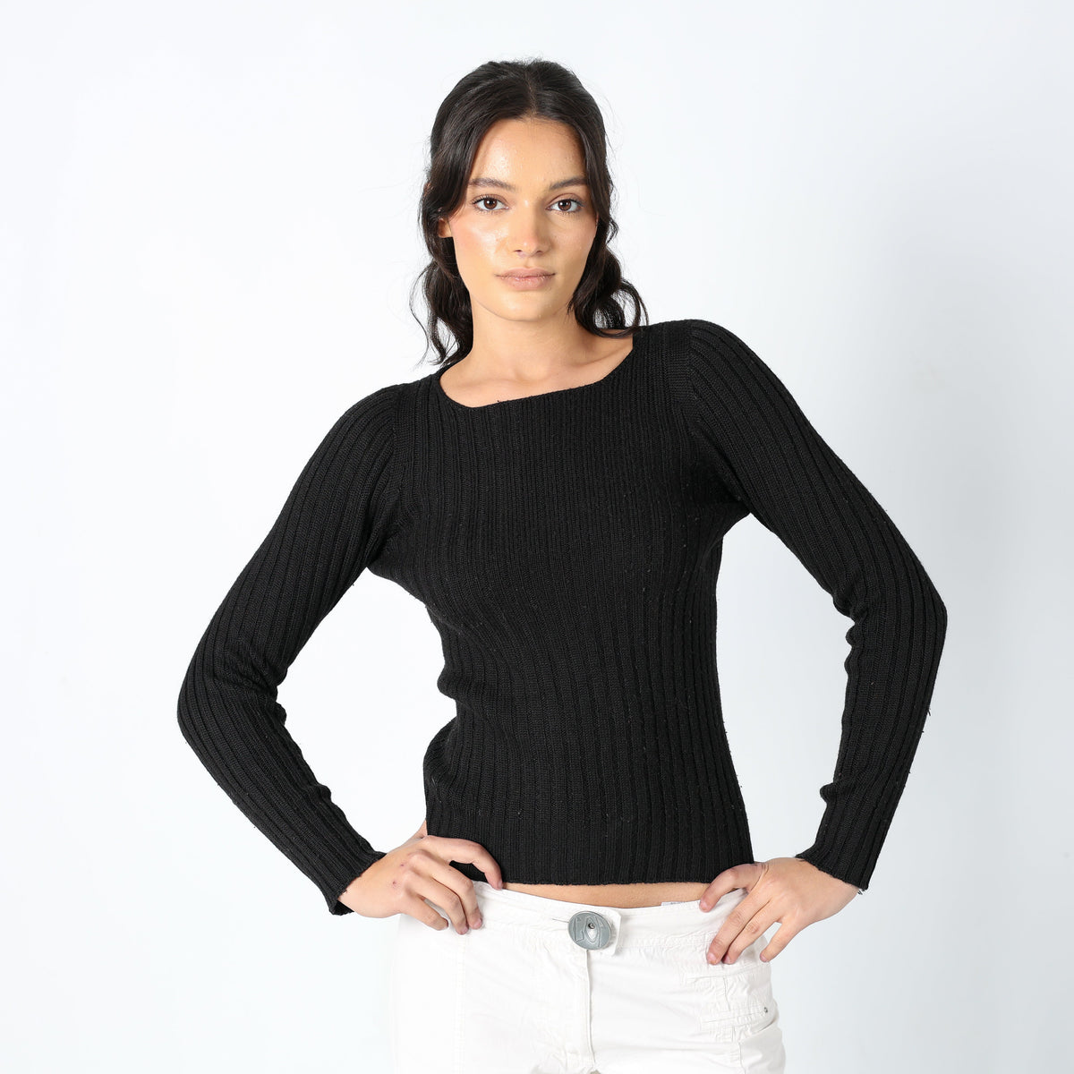Black 90s Dolce & Gabbana Knitted Top Gorgeous Staple (S)