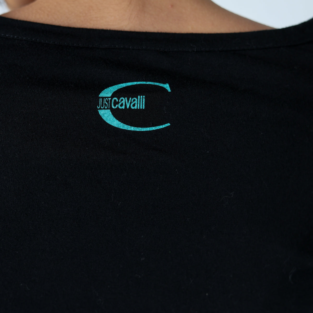 Black 90s Just Cavalli Woven Top Designer Basic (S)